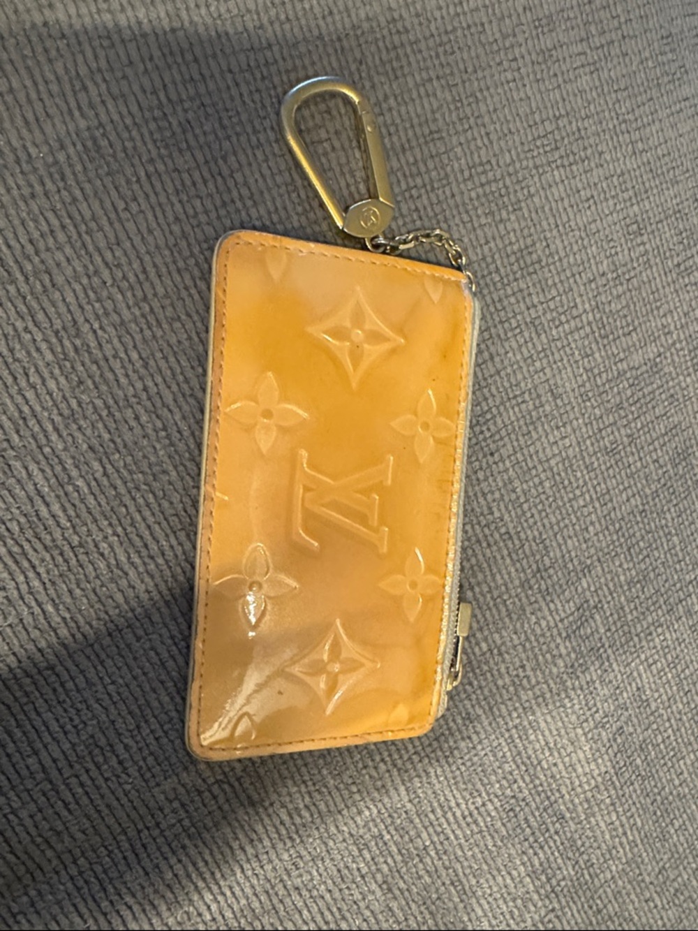 Louis Vuitton Vernis Patent Monogram Key Pouch in Yellow
